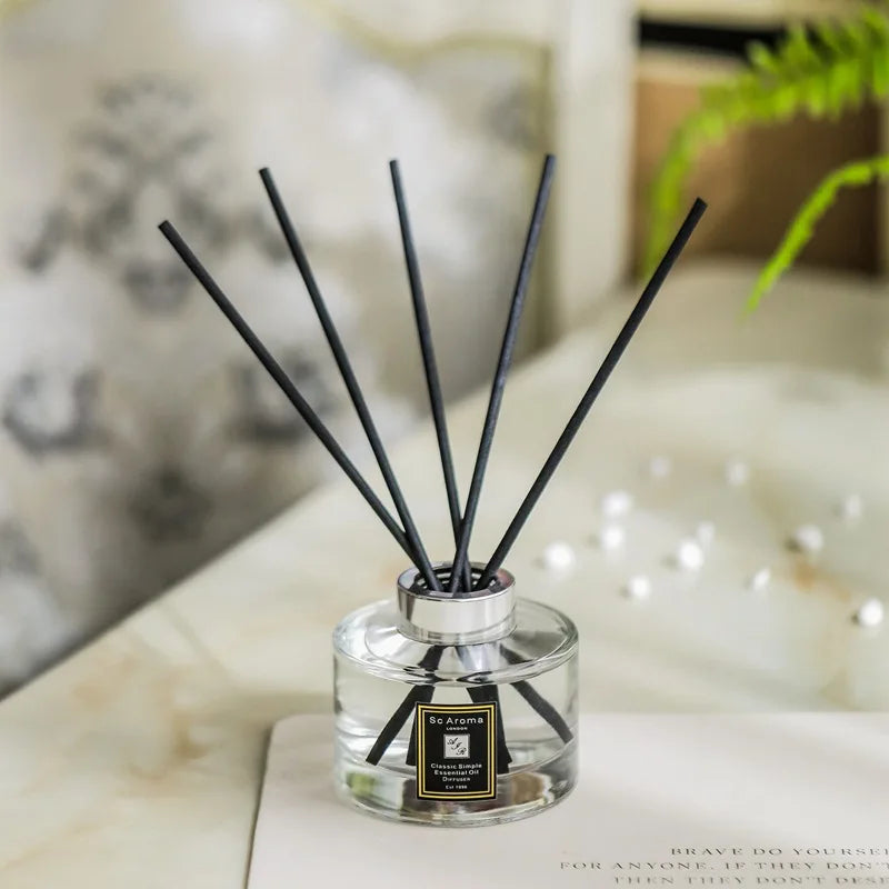 150ml Aromatherapy Essential Oil Black Rattan Sticks Aromatherapy Reed Diffuser Home Air Freshener English Pear Freesia Lavender