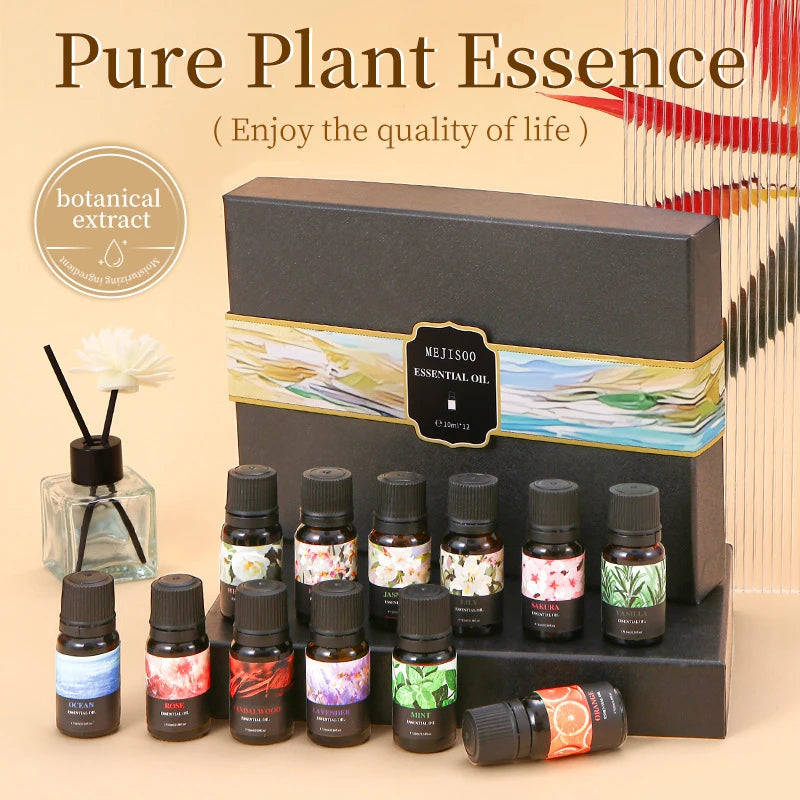 Natural Plant Aromatherapy Essential Oil Set,Air Conditioning Perfume Refill Aroma Diffuser Fragrance Humidifier Air Freshener