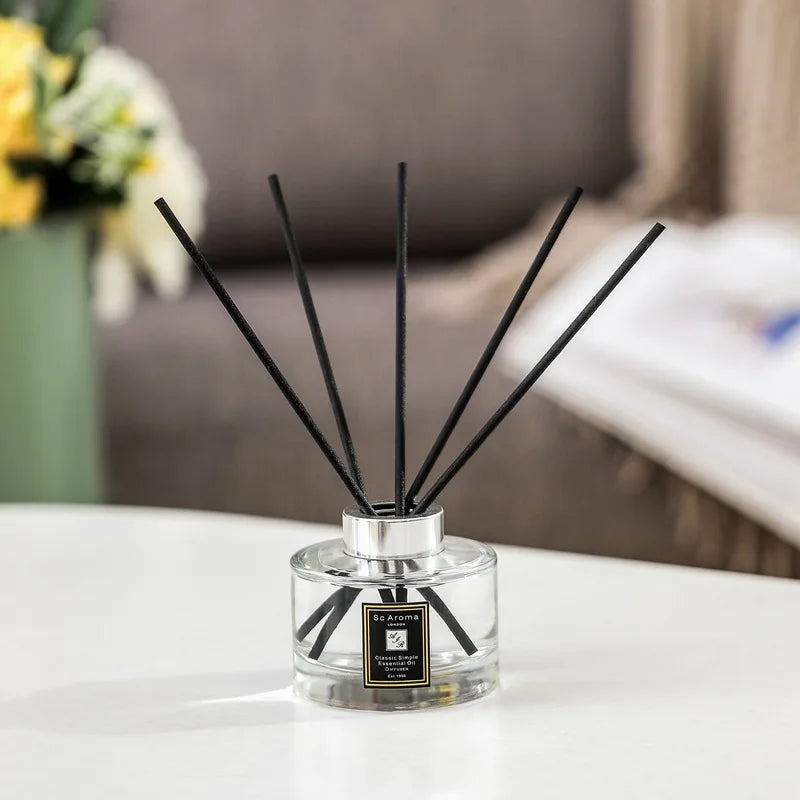 150ml Aromatherapy Essential Oil Black Rattan Sticks Aromatherapy Reed Diffuser Home Air Freshener English Pear Freesia Lavender
