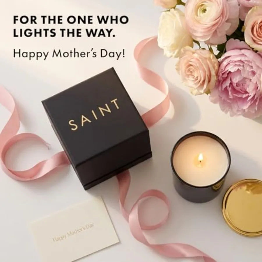 Santa Cruz Scented Candle with Prayer and Prayer Coin - Nadu Sandalwood in Decorative, Concrete Jar - Soy Coconut Aromatherapy