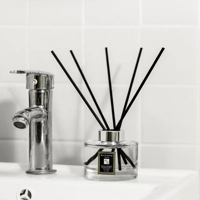 150ml Aromatherapy Essential Oil Black Rattan Sticks Aromatherapy Reed Diffuser Home Air Freshener English Pear Freesia Lavender